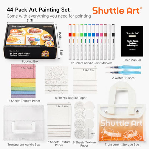 44 Pcs Magic Foam Texture Painting Kit