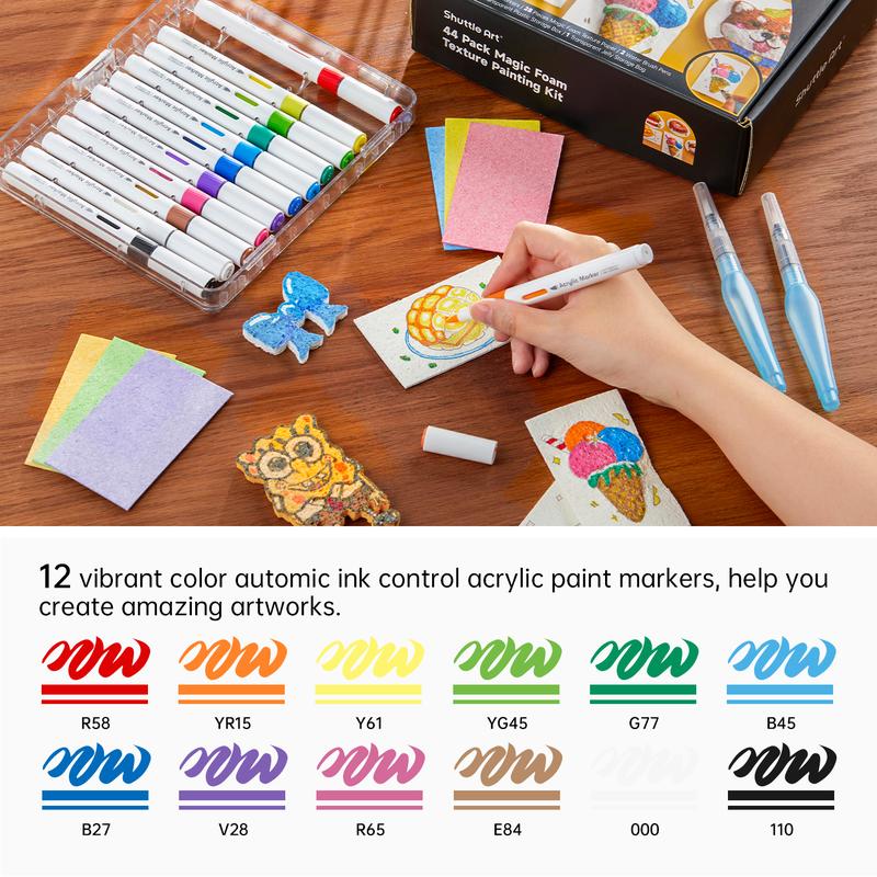 44 Pcs Magic Foam Texture Painting Kit